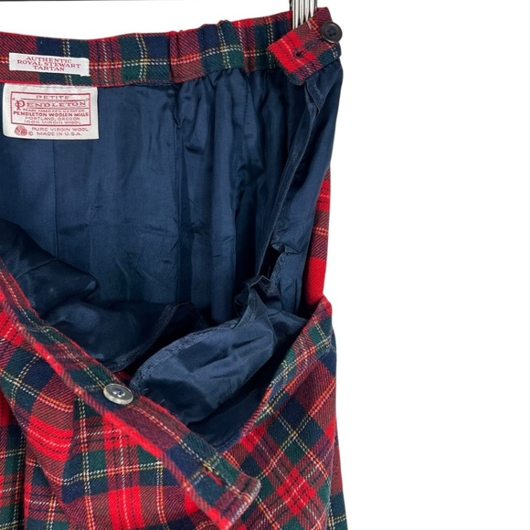 VINTAGE PENDLETON Authentic Royal Stewart Tartan Plaid Wool Skirt Petite - Picture 6 of 7